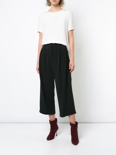 Shop Adam Lippes Mid-rise Pleated Culottes In Black