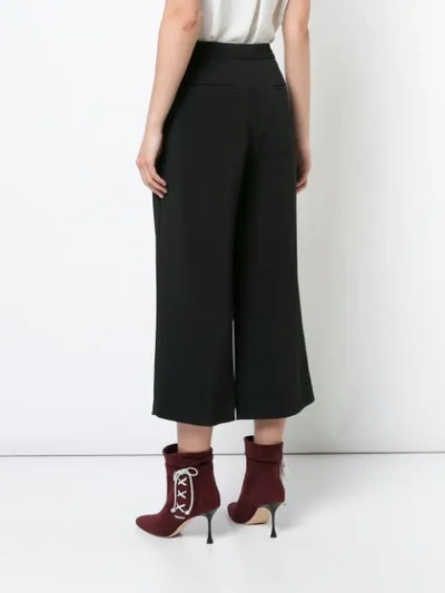 Shop Adam Lippes Mid-rise Pleated Culottes In Black