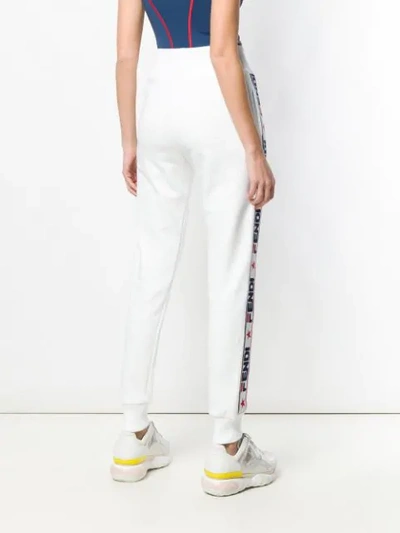 Shop Fendi Side Band Track Pants In White