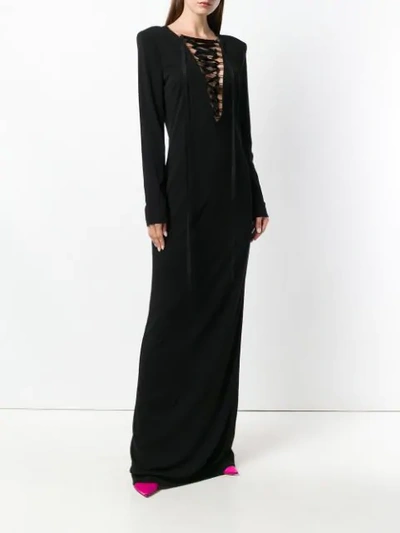 Shop Tom Ford Sable Lace-up Gown In Lb999 Black