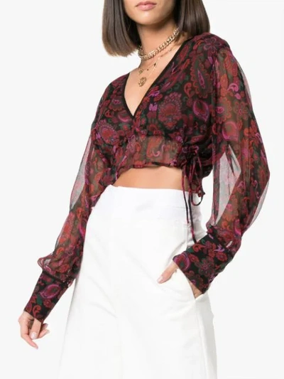 Shop A Peace Treaty Floral Print Crop Top - Red