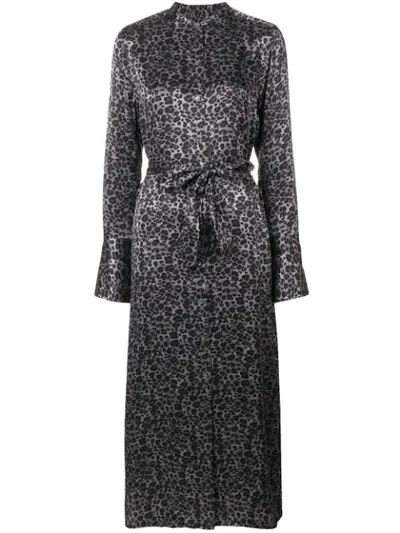 Shop Equipment Connell Leopard-print Maxi Dress In Grey