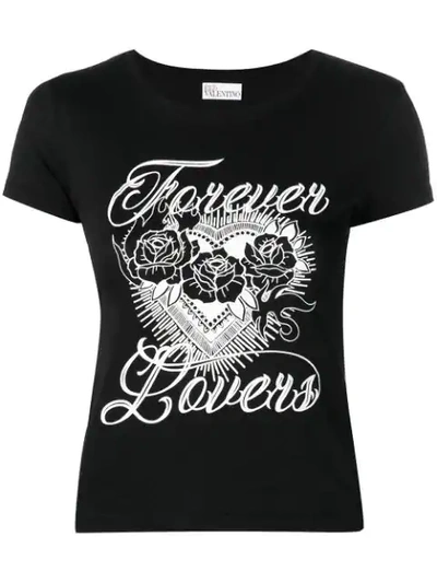 RED VALENTINO FOREVER LOVERS PRINTED T 