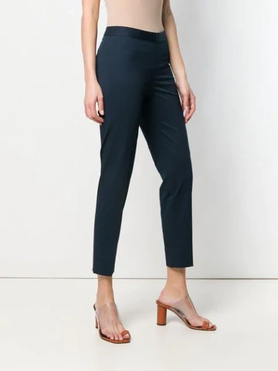 Shop Alberto Biani Mid-rise Cropped Trousers In Blue