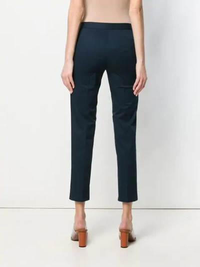 Shop Alberto Biani Mid-rise Cropped Trousers In Blue