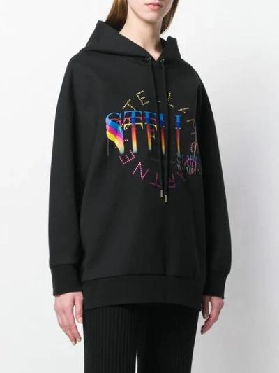 Shop Stella Mccartney Logo Print Hoodie In Black