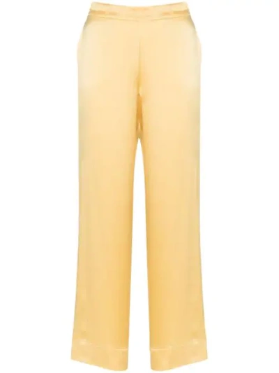 Shop Asceno Hose Im Pyjama-stil In Yellow