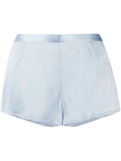 Shop La Perla Silk Shorts In Blue