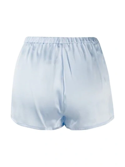 Shop La Perla Silk Shorts In Blue