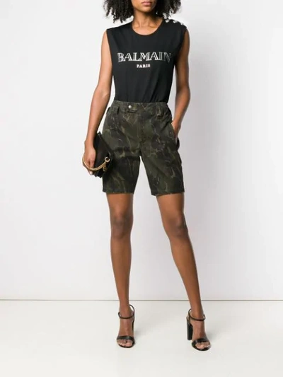 Balmain Embellished Buttons Top In Black