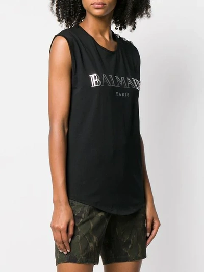 Balmain Embellished Buttons Top In Black
