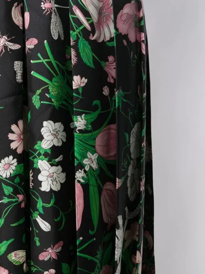 Shop Gucci Flora Print Skirt In Black