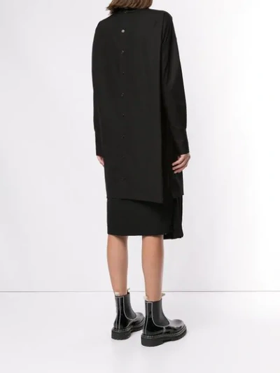 YOHJI YAMAMOTO LONG BUTTON-UP SHIRT - 黑色