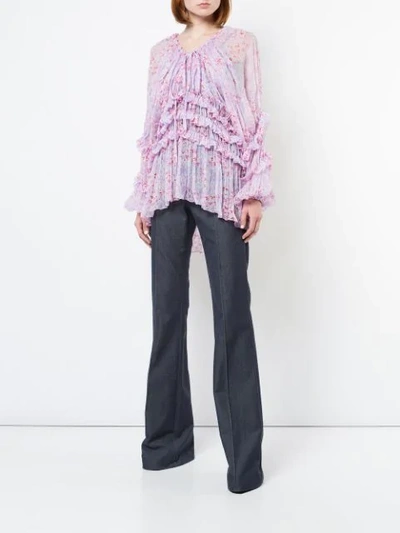 pleated ruffle blouse