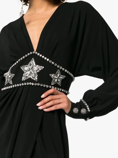 Shop Gucci Star Embellished Maxi Dress In Black