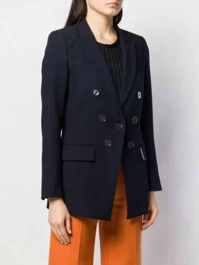 Shop Veronica Beard Button Embellished Fitted Blazer In Blue