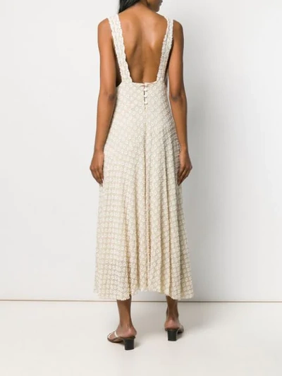 Shop Alexa Chung Floral Embroidered Dress - Neutrals