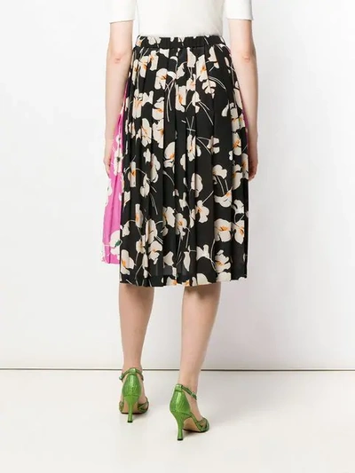 Shop N°21 Floral Pleated Skirt In Black