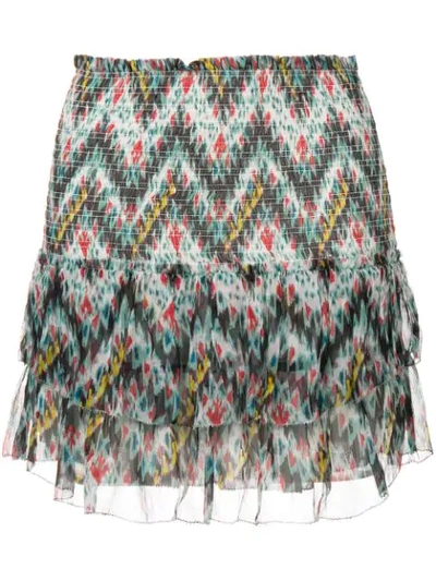 Shop Isabel Marant Étoile Tiered Printed Skirt In Blue