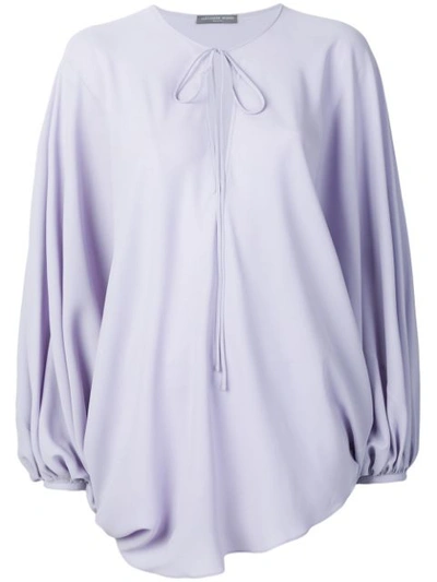 Shop Alexander Mcqueen Peasant Sleeve Blouse In Purple