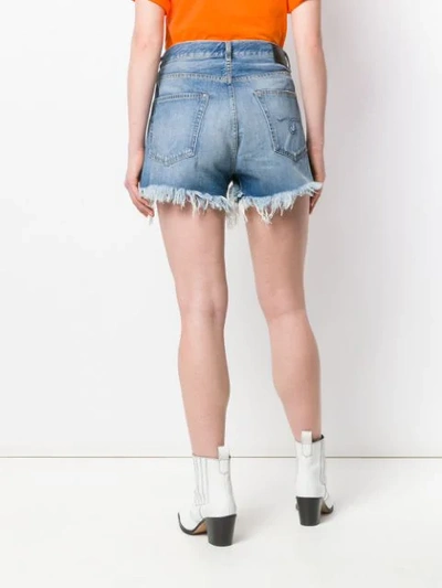 Shop R13 Crossover Denim Shorts In Blue