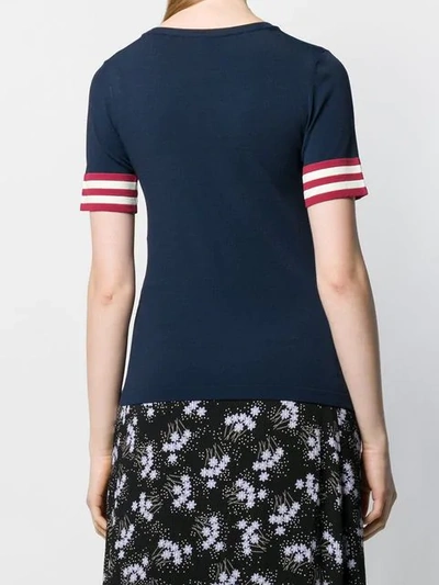 Shop Antonio Marras Contrast Sleeve Knitted Top In Blue