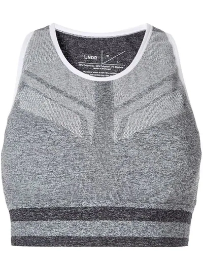 Shop Lndr Contrast Stripe Sports Bra In Grey