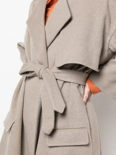 Shop Khaite Oversized Trench Coat In Grey