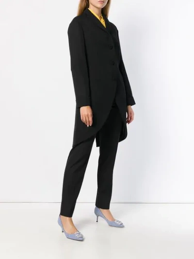 Shop Moschino Long Fitted Blazer - Black