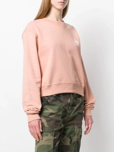 OFF-WHITE FLORAL EMBROIDERED SWEATSHIRT - 粉色