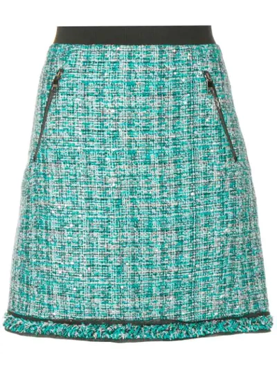 Shop Karl Lagerfeld A-line Tweed Skirt In Blue