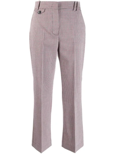 Shop Pinko Checkered Trousers In Red