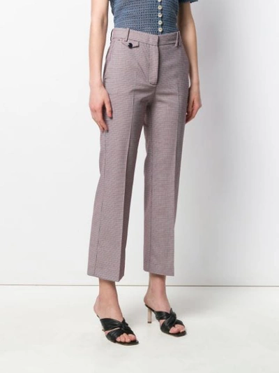 Shop Pinko Checkered Trousers In Red