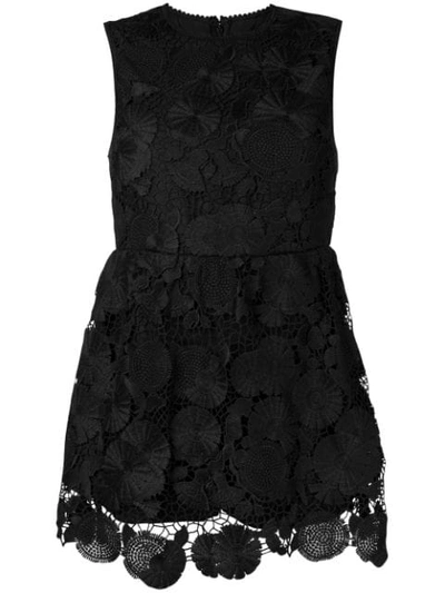 Shop Red Valentino Lace Playsuit In Black