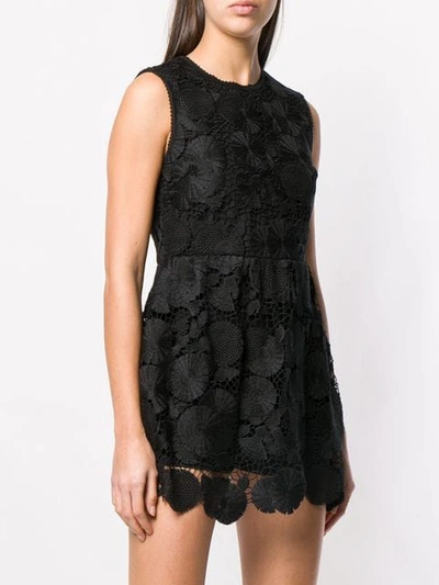 Shop Red Valentino Lace Playsuit In Black