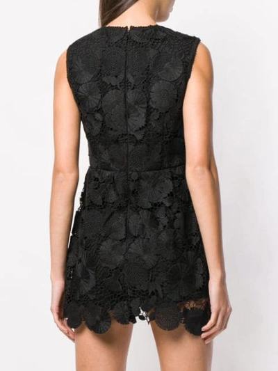 Shop Red Valentino Lace Playsuit In Black