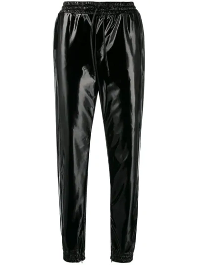 Shop Michael Michael Kors Vinyl Track Pants In Black