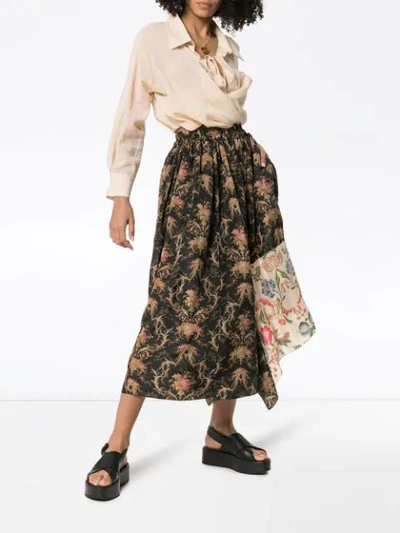 BY WALID FRIDA FLORAL PRINT ASYMMETRIC SKIRT - MIXED FRIDA