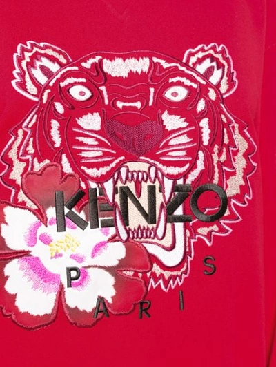 Shop Kenzo Tiger Oversized Hoodie In Red