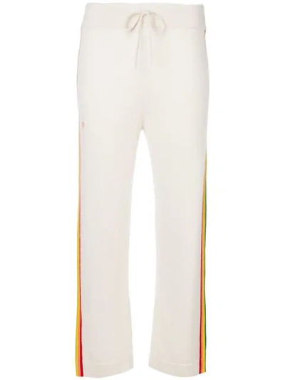 Shop Chinti & Parker Rainbow Stripe Cropped Trousers In Neutrals