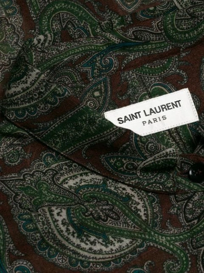 Shop Saint Laurent Paisley Long-sleeve Shirt In Green