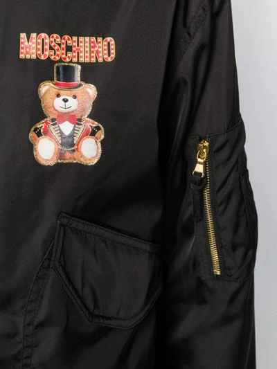 Shop Moschino 'bear' Bomberjacke - Schwarz In Black