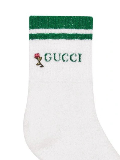 Shop Gucci Socks With  And Flower In White