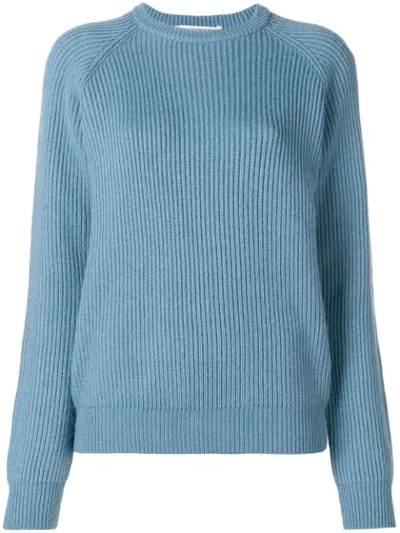 Shop Cristaseya Ribbed Sweater In Blue