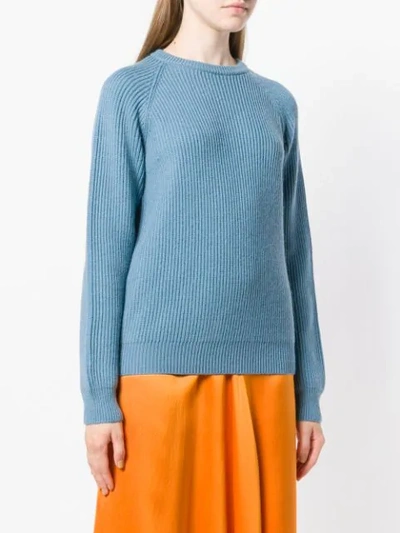 Shop Cristaseya Ribbed Sweater In Blue