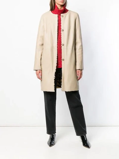 YVES SALOMON REVERSIBLE SHEARLING COAT - 黑色