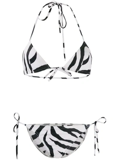 Shop Maryam Nassir Zadeh Zebra Print Bikini In White