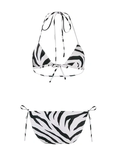 Shop Maryam Nassir Zadeh Zebra Print Bikini In White