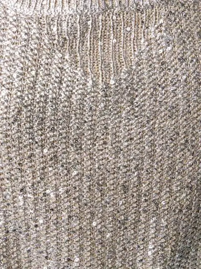 Shop Alexander Mcqueen Foil Knitted Top - Silver