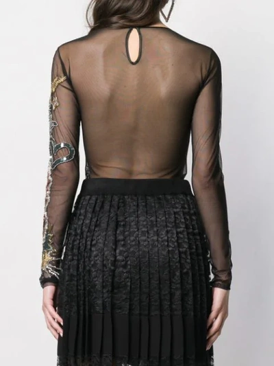 Shop Amen Bead Embroidered Bodysuit In Black
